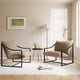 thumbnail image 1 of Set of 2 accent sillas metal frame sala de estar sillas con soft cushion comfy chair para dormitorio beige sling accent chair fácil montaje, 1 of 7