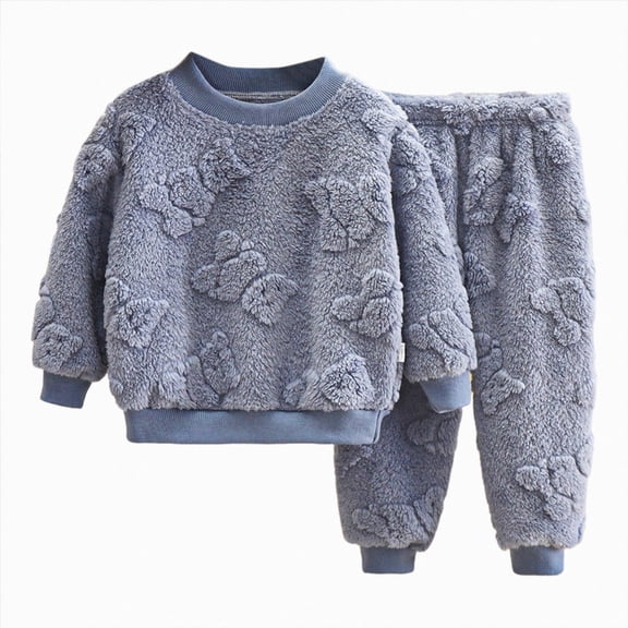 TOWED22 Toddler Baby Girl Boy Outfits 2pcs Long Sleeve T Shirt Casual Joggers Pants Cotton Graphic Print Clothes Casual Clothing(Blue,3-4 Y)