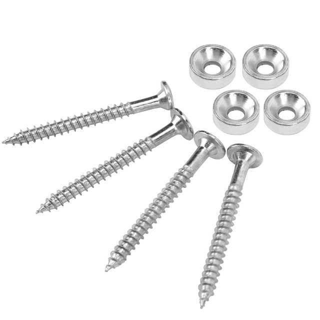 Garosa Guitar Neck Bushing Accessory,4 Sets Guitar Neck Joint Bushing Set Metal Ferrule Bolt with Screw Accessory for Electric Bass,Guitar Neck Joint Bolt