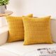 thumbnail image 1 of Chenchen Pack of 2 Corduroy Decorative Throw Pillow Covers 16x16 Inch Soft Striped Pillow Covers Modern Farmhouse Home Decor for Sofa Living Room Couch Bed（Yellow）, 1 of 1
