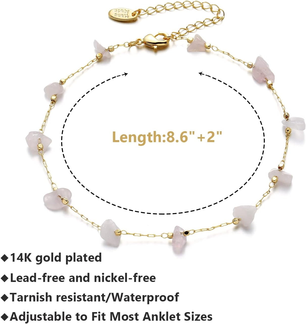 Anklet For Women, 14K Gold Plated Waterproof Summer Beach Boho Foot Chain Adjustable Dainty Foot Jewelry For Woman[o7137]