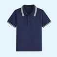 thumbnail image 4 of Cethrio Boys Polo Shirts, Short Sleeve Pullover Cotton Collared School Uniform Shirts Navy Size 14-16, 4 of 4