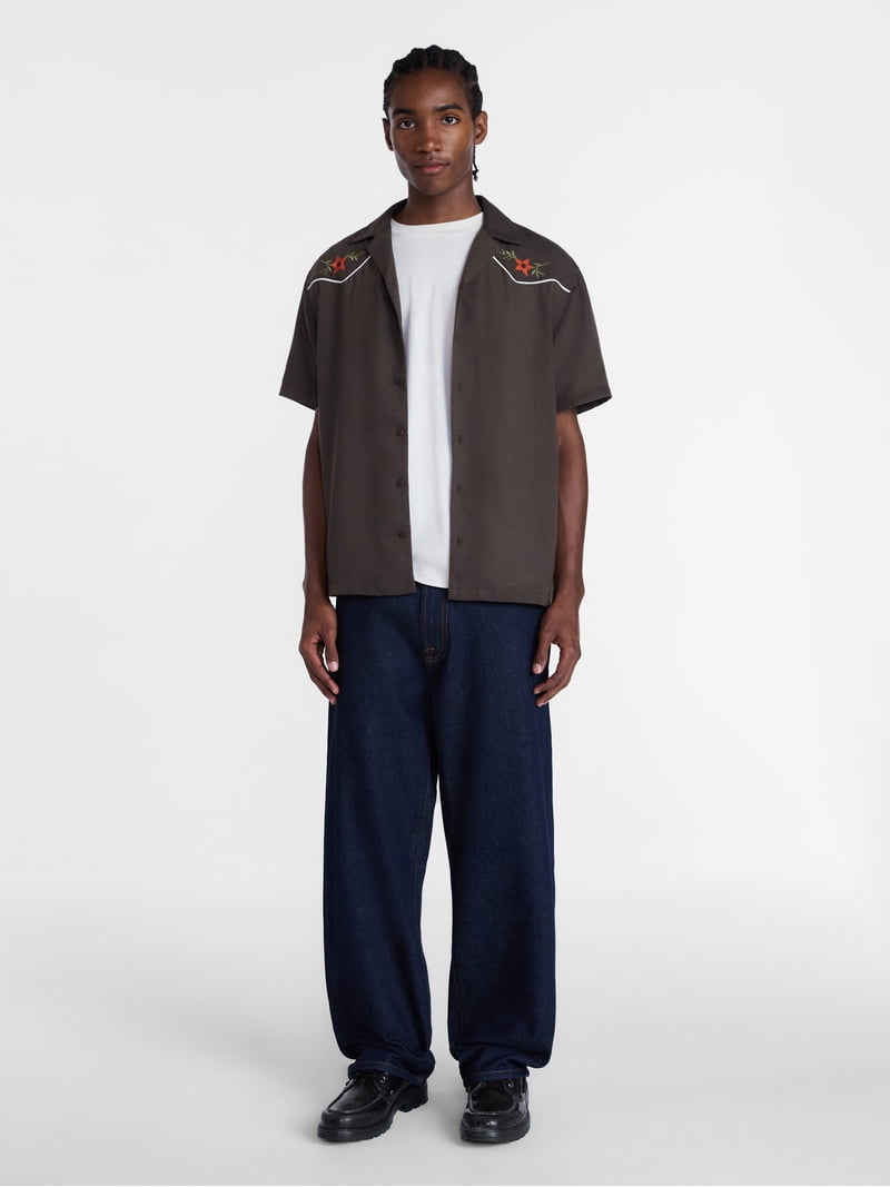 No Boundaries Embroidered Western Shirt with with Short Sleeves