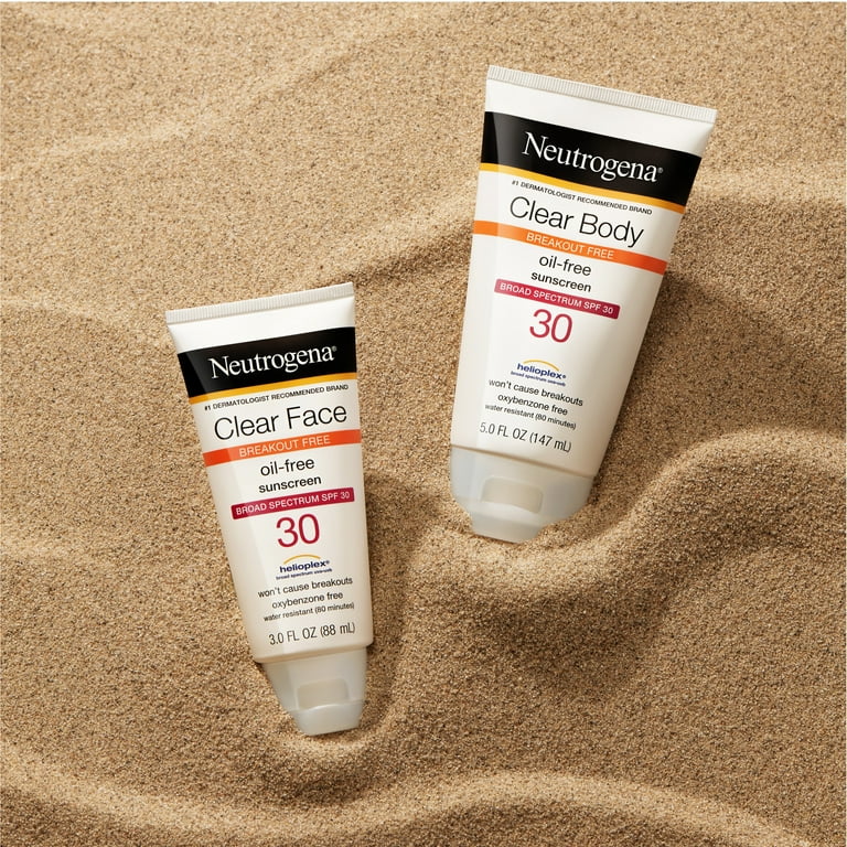 Neutrogena Clear Face Sheer Sun Liquid Lotion Sunscreen SPF