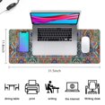 thumbnail image 5 of Long Mouse Pads for Desk,Brown Traditional Tile Pattern Desk Mats on Top Of Desks, Desk Mouse Pad Extra Large with 3mm Non-Slip Base and Stitched Edge for Gaming,Office,Work,Home 31.5"x11.8", 5 of 6
