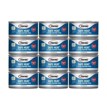 Sterno Fuel Cans - 4-Hour Burn, (12-Pack) Chafing Dish Fuel Can Burners for Food Warmer, Resealable Chafer Fuel Canned Heat, Safe Heat