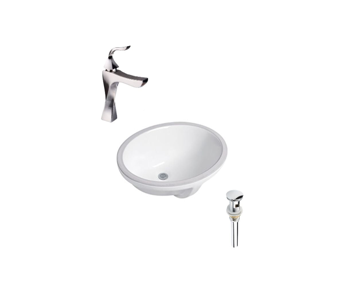 DROP Bath and Kitchen DR091168 Undermount Bathroom Sink Set