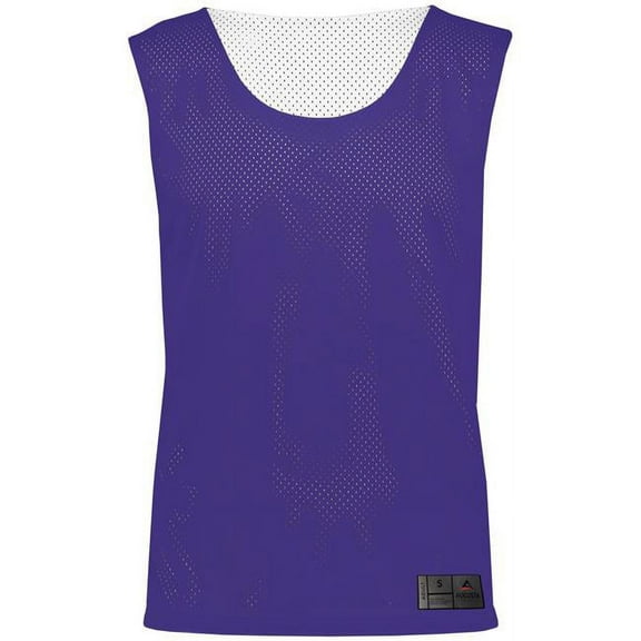 Adult Mesh Reversible Pinnie Top, Purple & White - Extra Large