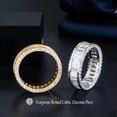 thumbnail image 3 of 18k Gold Plated CZ Big Wide Circle Round Women Party Ring Wedding Band Jewelry, 3 of 9