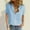 Blue, variant on Babysbule Cardigans for Women Women's Fashion Summer Button Solid Color Short Sleeve Shirt Top Cardigan