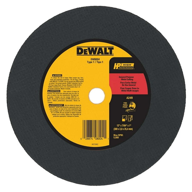 Disco de sierra DEWALT DW8004 de uso general, 12 cm