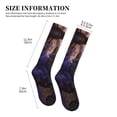 thumbnail image 2 of Compression Socks for Women and Men - Purple Flower Lazy Cat Compression Socks Circulation for Workout, 2 of 8