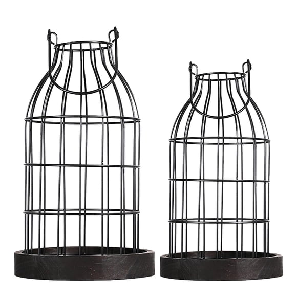 Farol de vela de granja, candelabro de hierro estable Retro, linternas de jaula para chimenea, balcón, fiesta, hogar, comedor