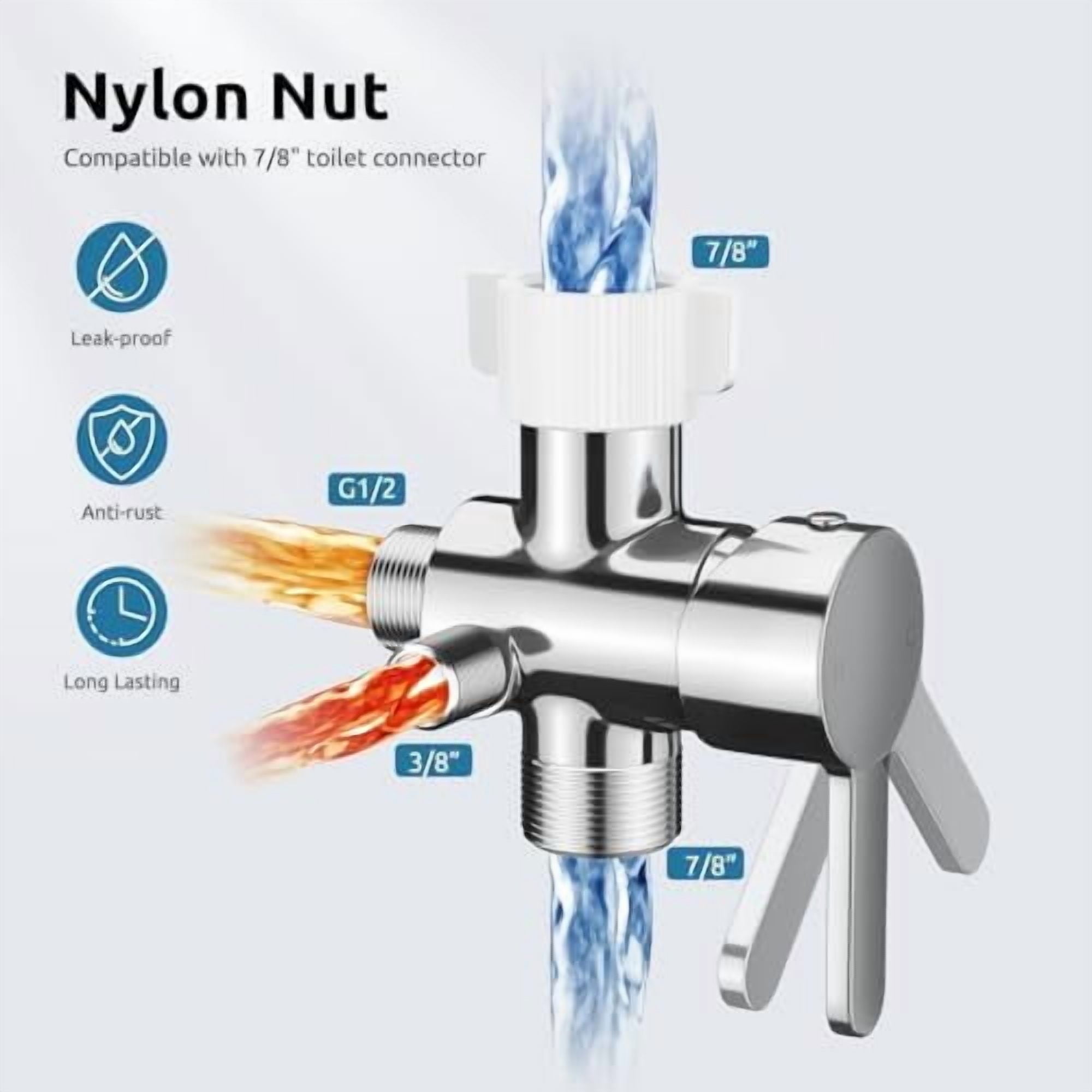 Hot and Cold Bidet Sprayer for Toilet,  Bidet Attachment for Warm Water, Bidet with Warm Water Muslim Shower, Ideal for Feminine Hygiene, Pet Cleaning, Cloth Diapers, and Elderly Care
