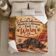 thumbnail image 5 of Dachshund Home Companion, Cozy Pet Portrait Pattern, Warm Flannel Blanket for Living Room and Reading Nook with Detailed Artwork, Dog Lovers Thanksgiving Gift, Pet Lover Home Decor, 5 of 9