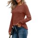 thumbnail image 1 of Camisa de Larga con Encaje para Mujer, Top de Otoño, Moda Elegante, Informal, Tipo Túnica, Suéter, Ropa de . Color Caramelo XL, 1 of 8