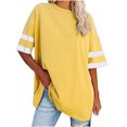 thumbnail image 2 of Womens Summer Tops Sevevn Womens Oversized Tees Loose T Shirts Half Sleeve Round Neck Color BlockTunic Tops, 2 of 6