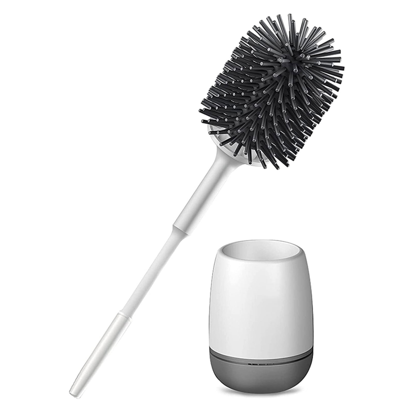 Resistant Bronze Toilet Brush Holder with Lid Perfect Bathroom Bowl Cleaning Set 