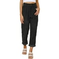 thumbnail image 2 of Pantalones Casuales de Cintura Alta y Pierna Recta para Mujer, Holgados y Cómodos, con Bolsillos Negro M, 2 of 6
