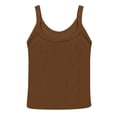 thumbnail image 4 of Women's Double Lined Basic Tank Top Adjustable Spaghetti Straps Sleeveless Camisole Shirts Coffee 2XL, 4 of 7