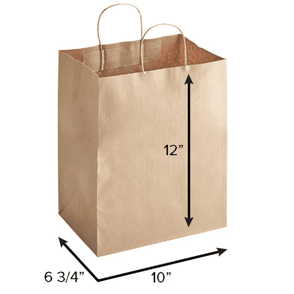 Paper Shopping Bags with Handles – Durable Kraft Gift & Retail Bags, Reusable Eco-Friendly Carry Bags 25 Pcs BOSPHORA