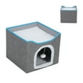 thumbnail image 1 of Foldable Double Layer Cat House Multifunctional Bed Soft And Comfortable Safe And Reliable Easy To Clean Large Cat Cave For Indoor Cats, With Scratch Pad, 1 of 8