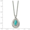 thumbnail image 3 of Stainless Steel Polished/Textured Synthetic Dyed Jade with 2in Extender Necklace 18in, 3 of 3