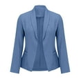thumbnail image 4 of Sensestyle Womens Blazers Dressy Casual Ladies' Casual Long Slim Fit Shoulder Pad Solid Color Suit Jacket Blazers for Women Business Casual Blue M, 4 of 4