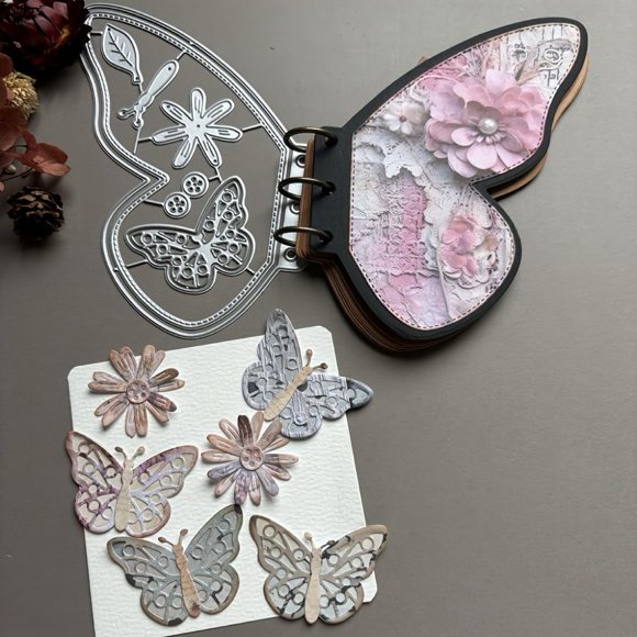 Fondos 3D para cortar metal Lapoo, álbumes de recortes, mariposas