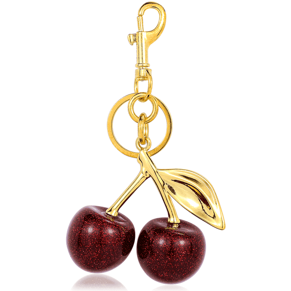 Farcauo Cherry Keychain Fashion Bag Charms Cute Keychains for Women Kawaii Purse Charm Red Car Keyrings