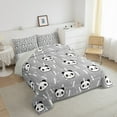 thumbnail image 3 of jejeloiu Cute Animal Bedding Comforter Set,Kawaii Zoo Panda Twin Comforter Sets,Gray White Black Bedding Set For Kids,Microfiber Bedroom Decor Reversible,2-Piece, 3 of 8