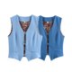 thumbnail image 4 of HH TRAF Verano Mujeres Sexy Cuello en V Sin Mangas Bolsillo Hueco Decorar Chaleco Sólido Top 2024 Mujer Slim Chaleco Corto Ropa de Calle Mujer, 4 of 5