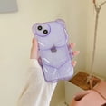 thumbnail image 4 of Compatible with iPhone 12 Clear 3D Cartoon Cute Bear Fashion Design for Women Teen Girls Camera Protect Lovely Animal Shockproof Protective Phone Case-Purple, 4 of 16