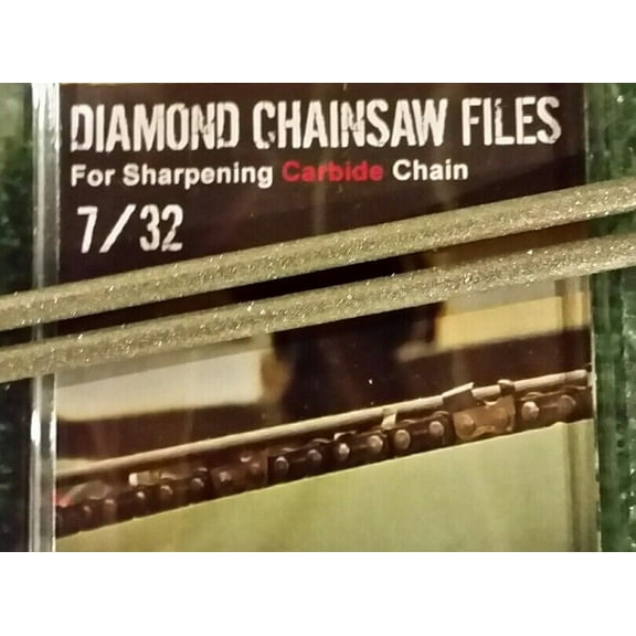 7/32 Diamond Chainsaw file 7/32" for Carbide chain 2 pack for full 3/8 chain