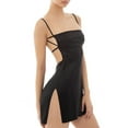 thumbnail image 3 of Douhoow Women's Bodycon Mini Dress Spaghetti Strap Criss Cross Backless Solid Color Dresses, 3 of 6