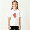 thumbnail image 2 of Cute Strawberry Girls Graphic Tee Berry Sweet Fruit Lover Summer Gift 100% Cotton Kids Short Sleeve T-Shirt 4-13Y, 2 of 5