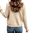 thumbnail image 4 of SSZMDLB Women Fall Winter Long Sleeve Zipper Ribbed Knitted Cardigan Sweater Casual Basic Tops Cute Cozy Fashion Pullover Dressy Work Outfits, Beige L, 4 of 9