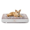 thumbnail image 2 of TOWN & COUNTRY EVERYDAY CuddleTown Medallion Everwash® Pillow Pet Bed, Water Repellent Floor Pillow, Machine Washable Cover, Soft & Calming, Red/Greige, Small 28"x22"x4", 2 of 7