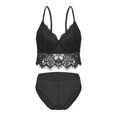 thumbnail image 1 of Coordinado Secret Treasures Talla 34B/M Liso y Floral Negro, 1 of 4