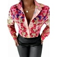 thumbnail image 2 of Blusas para Mujer, con Botones, Estilo Informal, de Negocios, de Larga, Elegantes y Sexys. Estampado Rosa XXXL, 2 of 9