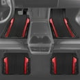 thumbnail image 5 of CAR GRAND Heavy Duty Rubber Car Floor Mats, Deep Dish Car Mats All Weather, Universal Trim-to Fit Automotive Floor Mats for Car SUV Truck Van, Durable Floor Liners waterproof anti-slip Black Red, 5 of 9