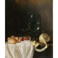 thumbnail image 3 of Gillis Gillisz. de Bergh 12x14 Black Modern Framed Museum Art Print Titled - A Still Life with a Roemer, a Peeled Lemon, Cherries and a Bread Roll on a Partly-Draped Table, 3 of 5