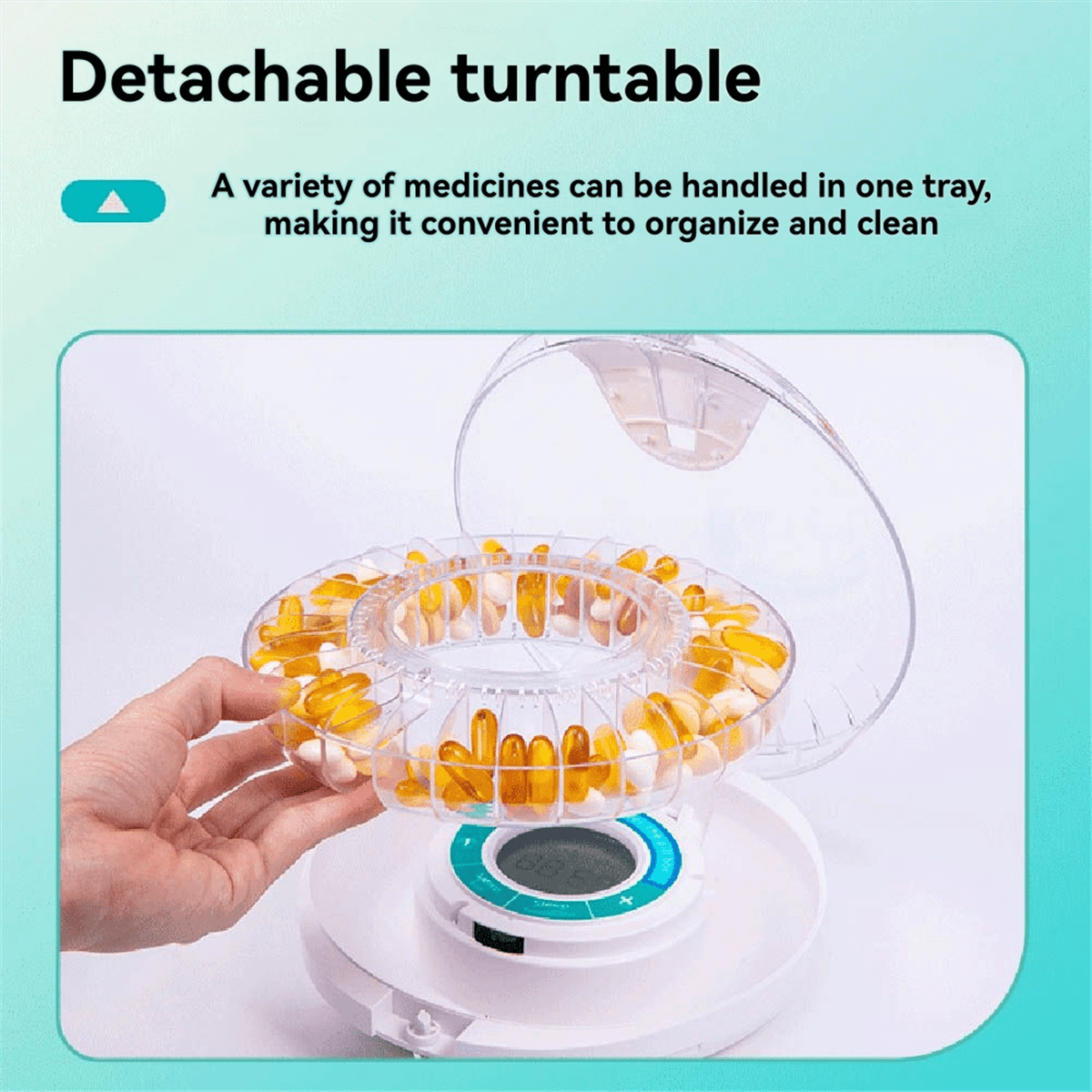 Automatic Pill Dispenser for Elderly with Alarm, 28-Day Electronic Locked Pill Box, Sound&Light Reminders,1 x Automatic Pill Dispenser,White