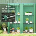 thumbnail image 6 of Lean-To Portable Greenhouse with 3-Tier Wire Shelves, 56.7" x 18.9" x 59.8"/55.9" H, Powder-Coated Steel Frame, 140 GSM UV-Resistant PE Cover, Dual Roll-Up Zipper Doors for Outdoor Plant Care, 6 of 10