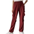 thumbnail image 3 of ZyeKqe Womens Cargo Pants Wide Leg Sweatpants Elastic Waisted Loose Fitted Trousers with Pockets, 3 of 8
