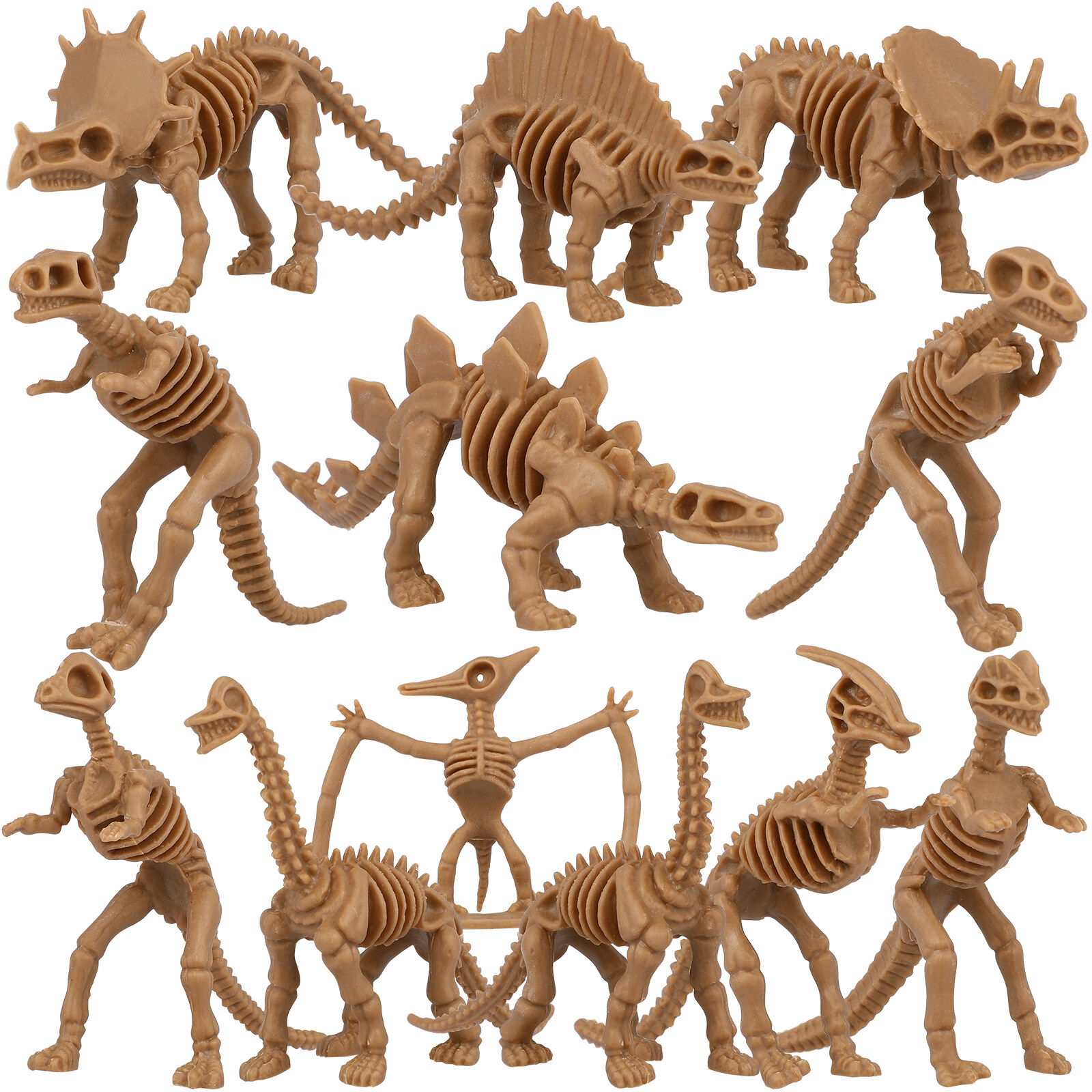 12 Pcs Simulation Dinosaur Bones Toys Dinosaur Skeleton Models Assorted
