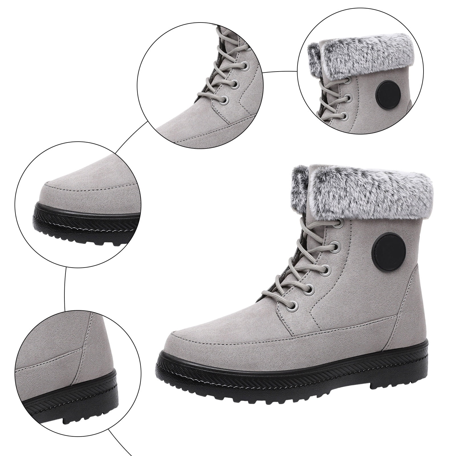 Bottes Neige Femme Mi-Mollet 2025 - Doublure Polaire Épaisse Et Chaude
