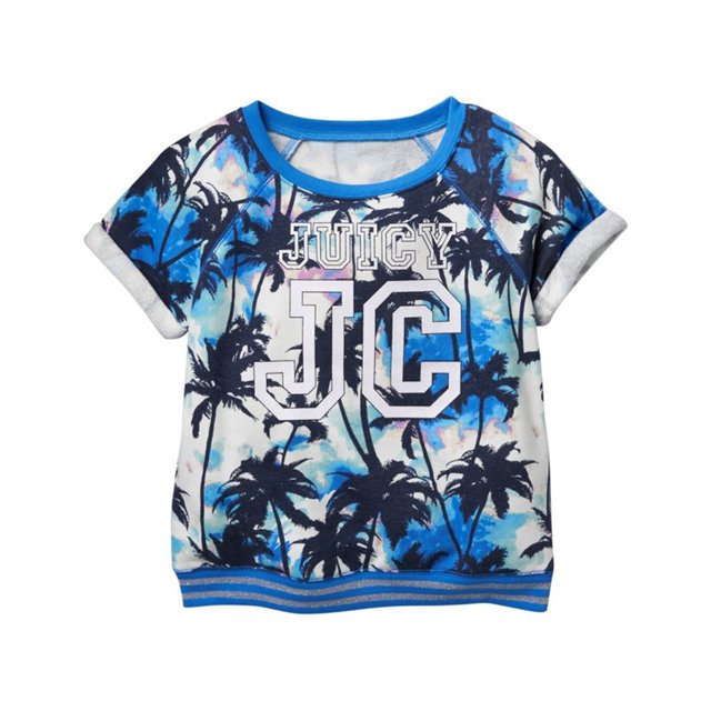 Juicy Couture Sudadera Palm Tree para niñas, azul, XS (6)