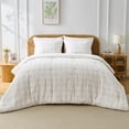thumbnail image 6 of Regency Heights Waffle Weave Comforter Set, Full/Queen Size Textured Comforter Bed Set, 3-Piece Lightweight Bedding Set with Pillow Shams for All Season, White/Multi Color, 6 of 9