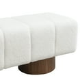 thumbnail image 4 of Christopher Knight Home 50" Ottoman Bench with Boucle Upholstery and Wood Legs, White Fabric, 4 of 8